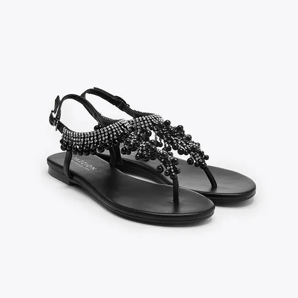 Dép Xỏ Ngón Nữ Pazzion 1833-8 - BLACK - 34 Màu Đen - Dép - Vua Hàng Hiệu