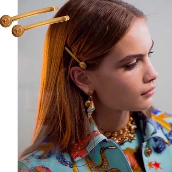 Kẹp Tóc Versace Right Medusa Tribute Hair Pin Màu Vàng Gold
