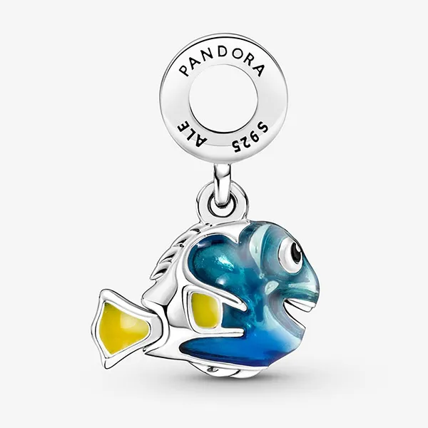 Hạt Vòng Charm Pandora Disney Pixar Dory Dangle 792025C01 Màu Xanh Lam/Bạc/Vàng - Trang sức - Vua Hàng Hiệu