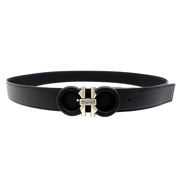 Thắt Lưng Nam Salvatore Ferragamo Double Adjustable Leather Gancini Belt, Brand 67A062 710777 Màu Đen Size 115 - Thắt lưng - Vua Hàng Hiệu