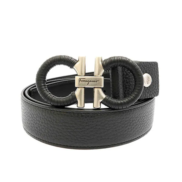 Thắt Lưng Nam Salvatore Ferragamo Double Adjustable Leather Gancini Belt, Brand 67A062 710777 Màu Đen Size 115 - Thắt lưng - Vua Hàng Hiệu