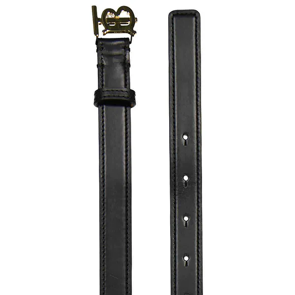 Thắt Lưng Nữ Burberry Ladies Black / Light Gold Monogram Buckled Belt 8023439 Màu Đen Mặt Vàng - Thắt lưng - Vua Hàng Hiệu