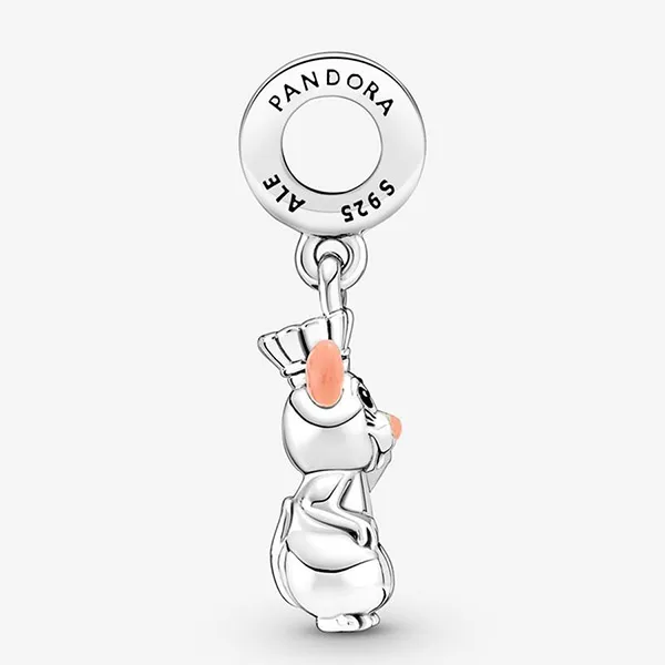 Hạt Vòng Charm Pandora Disney Pixar Remy Dangle 792029C01 Màu Bạc Hồng