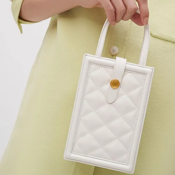 Túi Đựng Điện Thoại Nữ Charles & Keith CNK Este Belted Phone Pouch - White 70701213 Màu Trắng