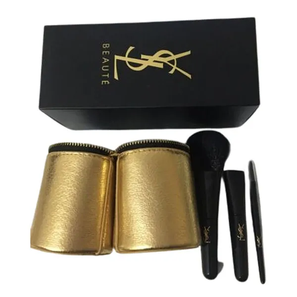 Set Cọ Trang Điểm Yves Saint Laurent YSL Brush Holder Powder Brush Foundation Powder Brush Lip Brush Christmas Gifts - Trang điểm - Vua Hàng Hiệu