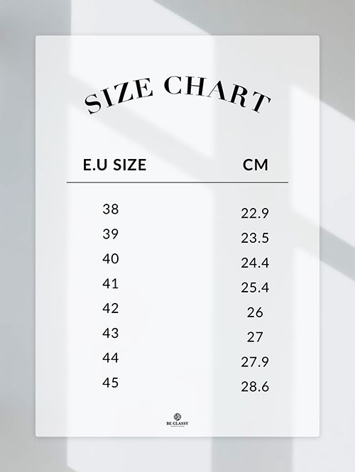 Size Chart Be Classy
