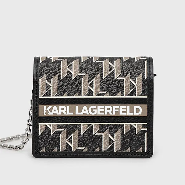 Ví Karl Lagerfeld K/Ikonik Monogram Wallet On Chain Màu Đen