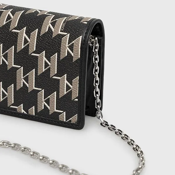 Ví Karl Lagerfeld K/Ikonik Monogram Wallet On Chain Màu Đen