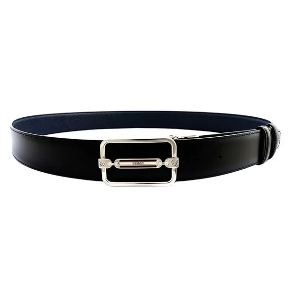 Thắt Lưng Bally Men's Steff Reversible Grained Leather Belt 6226699 Màu Xanh/Đen - Thắt lưng - Vua Hàng Hiệu