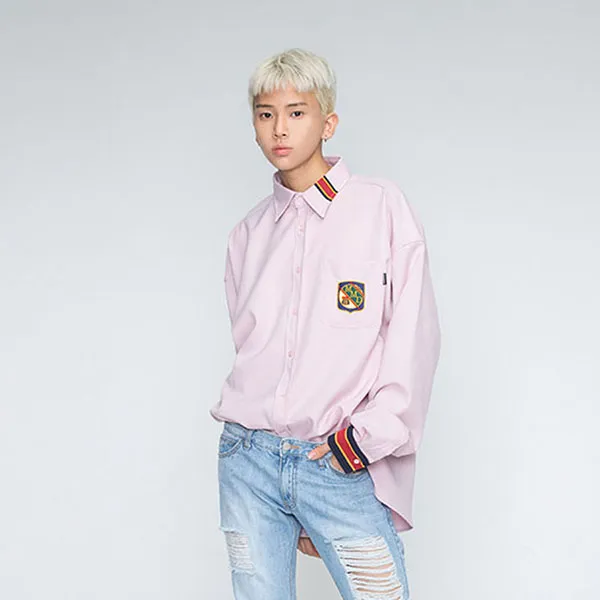 Áo Sơ Mi Romantic Crown Striped Cuffs Shirt Pink Màu Hồng - Thời trang - Vua Hàng Hiệu