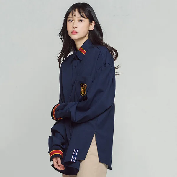 Áo Sơ Mi Romantic Crown Striped Cuffs Shirt Navy Màu Xanh Navy - Thời trang - Vua Hàng Hiệu
