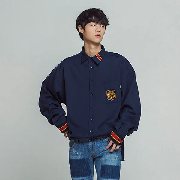 Áo Sơ Mi Romantic Crown Striped Cuffs Shirt Navy Màu Xanh Navy - Thời trang - Vua Hàng Hiệu