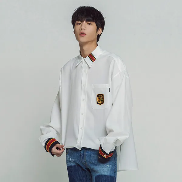 Áo Sơ Mi Romantic Crown Striped Cuffs Shirt White Màu Trắng Size S - Thời trang - Vua Hàng Hiệu