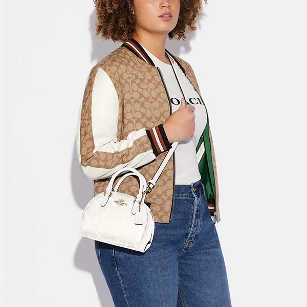 Túi Xách Coach Sydney Satchel In Signature Canvas Màu Trắng