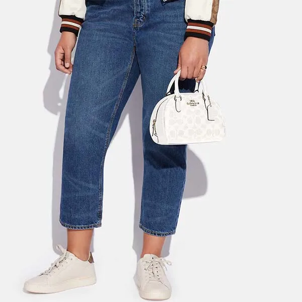Túi Xách Coach Sydney Satchel In Signature Canvas Màu Trắng