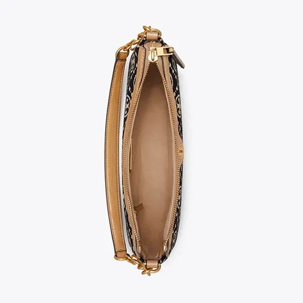 Túi Đeo Vai Tory Burch T Monogram Chenille Studio Bag Màu Nâu Đen - Túi xách - Vua Hàng Hiệu