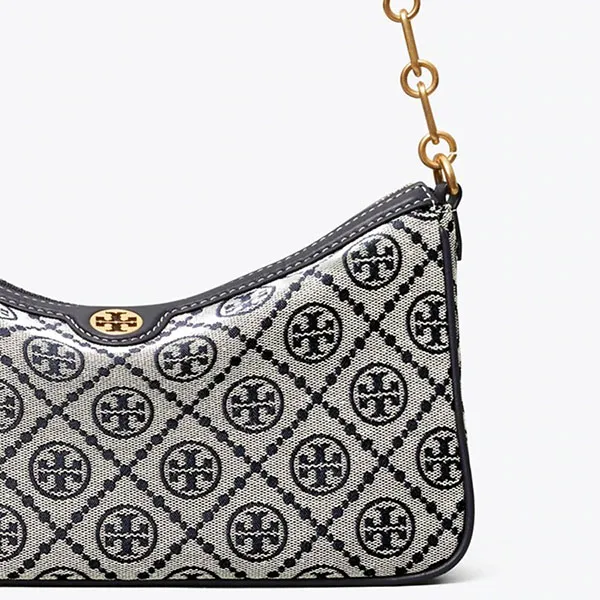 Túi Đeo Vai Tory Burch T Monogram Jacquard Studio Bag Màu Xanh Xám