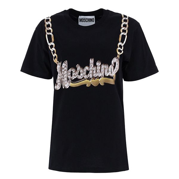 Áo Phông Moschino Women's Chain T-Shirt A0714 5540 1555 Màu Đen - 1