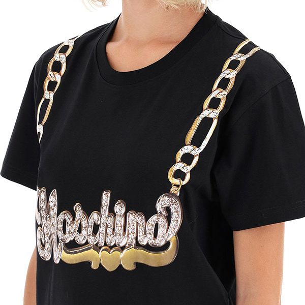 Áo Phông Moschino Women's Chain T-Shirt A0714 5540 1555 Màu Đen - 3