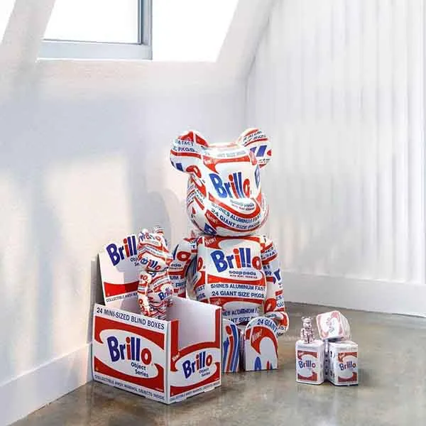 Đồ Chơi Mô Hình Bearbrick Andy Warhol Brillo Phối Màu Size 100% + 400% - Đồ chơi mô hình - Vua Hàng Hiệu