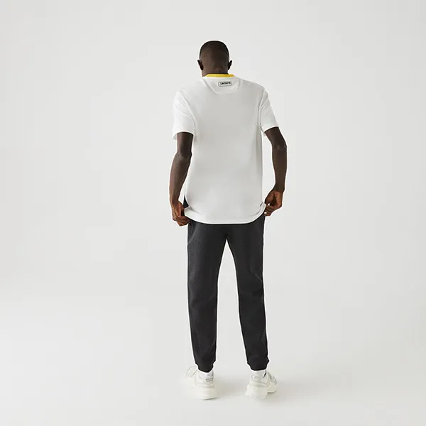 Áo Phông Lacoste Men's Crew Neck Colorblock Cotton Piqué Blend T-shirt Màu Trắng - Vàng Size S