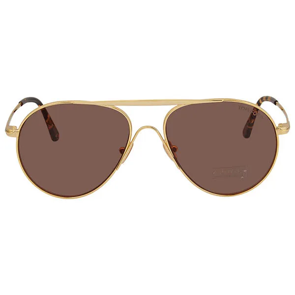 Kính Mát Tom Ford Shiny Gold Aviator Men's Sunglasses FT0773 30E 58 Màu Nâu - Kính mắt - Vua Hàng Hiệu