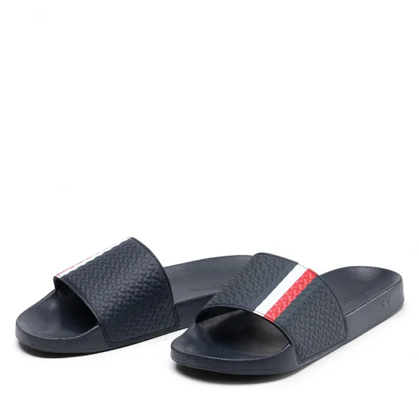 Dép Tommy Hilfiger Signature Flag Pool Slides FM0FM03975 Màu Xanh Navy Size 41 - Dép - Vua Hàng Hiệu