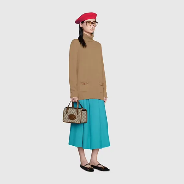 Túi Hộp Gucci Mini 1955 Horsebit Top Handle Bag Màu Nâu