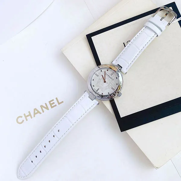 Đồng Hồ Versace New Lady White Leather 38mm VE2J00221 Màu Trắng Bạc