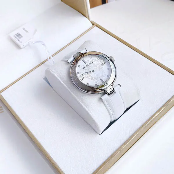 Đồng Hồ Versace New Lady White Leather 38mm VE2J00221 Màu Trắng Bạc