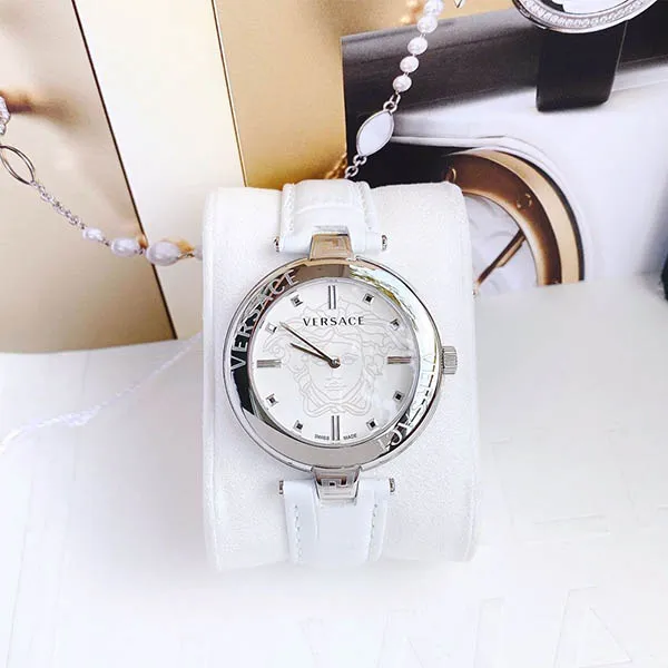 Đồng Hồ Versace New Lady White Leather 38mm VE2J00221 Màu Trắng Bạc