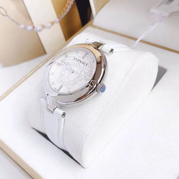 Đồng Hồ Versace New Lady White Leather 38mm VE2J00221 Màu Trắng Bạc