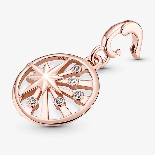 Hạt Vòng Charm Pandora ME Rays of Life Medallion 789676C01 Màu Vàng Hồng