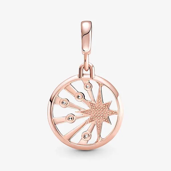 Hạt Vòng Charm Pandora ME Rays of Life Medallion 789676C01 Màu Vàng Hồng