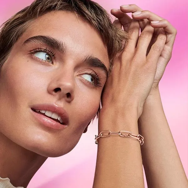 Hạt Vòng Charm Pandora Me Styling Love Word Link 789686C00 Màu Vàng Hồng