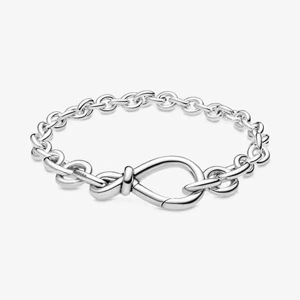 Vòng Đeo Tay Pandora Chunky Infinity Knot Chain Bracelet 598911C00 Màu Bạc - Trang sức - Vua Hàng Hiệu