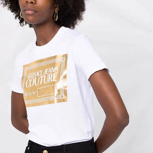 Áo Phông Versace Jeans Couture Etichetta Logo-Orint T-shirt Màu Trắng - Thời trang - Vua Hàng Hiệu