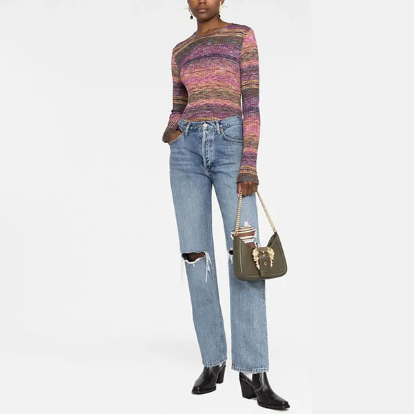 Túi Xách Versace Jeans Couture Logo-Buckle Shoulder Bag Màu Xanh Olive - Túi xách - Vua Hàng Hiệu