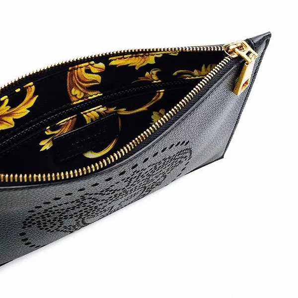 Túi Cầm Tay Versace Medusa Màu Đen