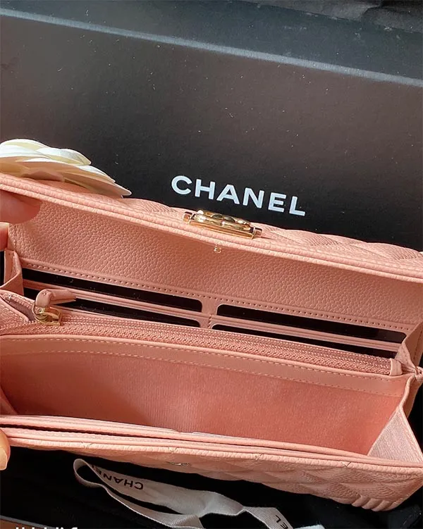 Ví Chanel Dáng Dài Boy Long Flap Wallet Pink A80286 Caviar Leather Màu Hồng - Túi xách - Vua Hàng Hiệu
