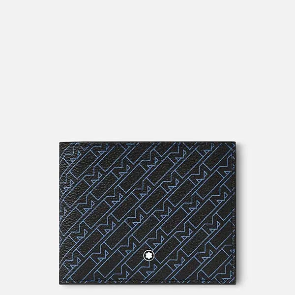 Ví Montblanc M-Gram 4810 Wallet 8CC MB127439 Màu Đen Họa Tiết Xanh