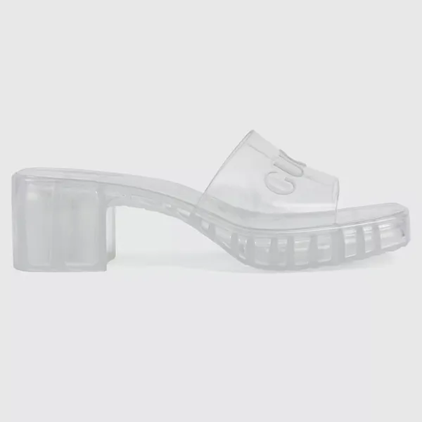Dép Gucci Women's Slide Sandal With Gucci Logo Màu Trong Suốt Size 37 - Dép - Vua Hàng Hiệu