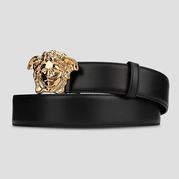 Thắt Lưng Versace La Medusa Leather Belt 1001340 DVTP1 KV041 Màu Đen Size 95