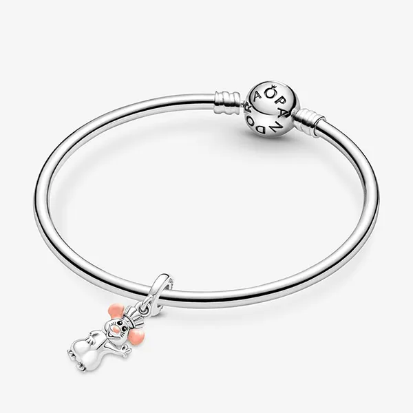 Hạt Vòng Charm Pandora Disney Pixar Remy Dangle 792029C01 Màu Bạc Hồng