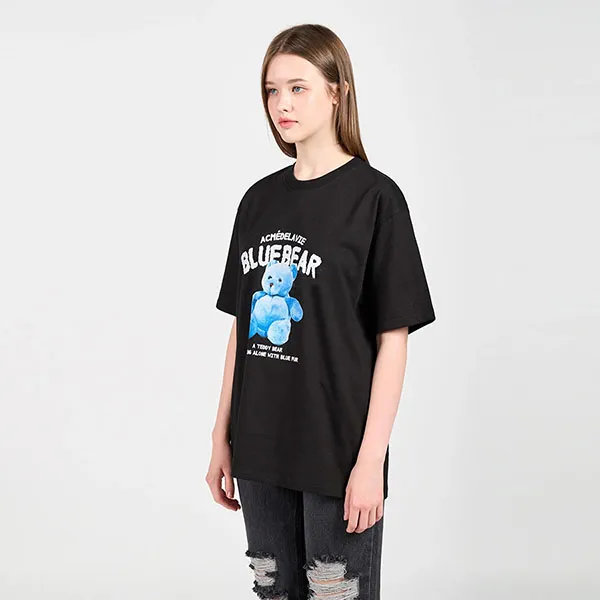 Áo Phông Acmé De La Vie ADLV Blue Teddy Bear Short Sleeve T-Shirt Black Màu Đen Size 1