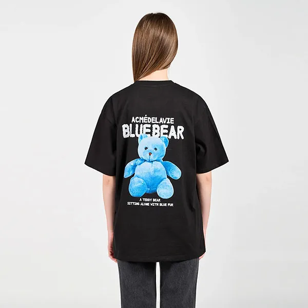 Áo Phông Acmé De La Vie ADLV Blue Teddy Bear Short Sleeve T-Shirt Black Màu Đen Size 1