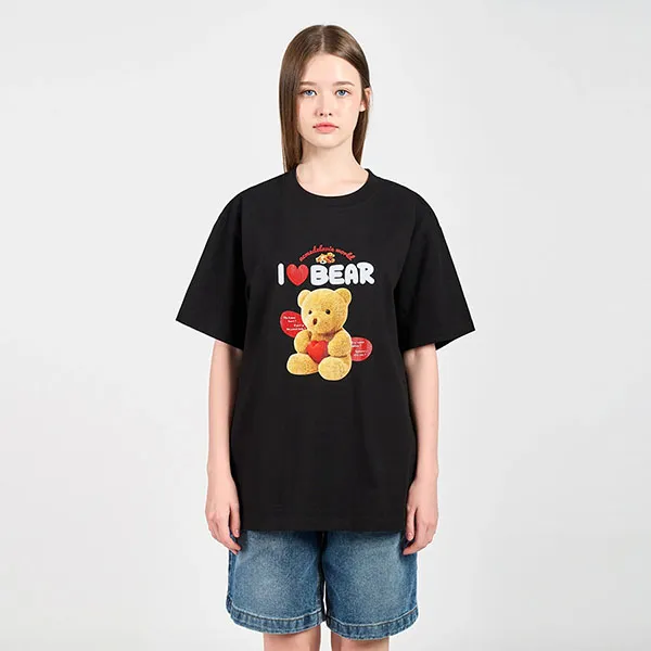 Áo Phông Acmé De La Vie ADLV I Love Teddy Bear Short Sleeve T-Shirt Màu Đen Size 1 - Thời trang - Vua Hàng Hiệu