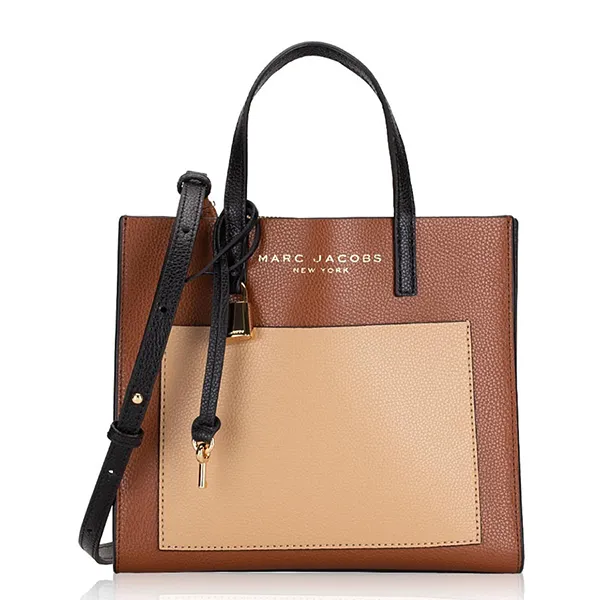 Túi Xách Marc Jacobs Mini Grind Satchel Tote Bag Chocolate Truffle Multi M0016132 Màu Nâu Be