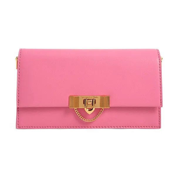 Túi Đeo Chéo Nữ Charles & Keith CNK Tallulah Metallic Push-Lock Wallet Pink 10701189 Màu Hồng