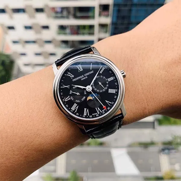 Đồng Hồ Nam Frederique Constant Men's Classic Black Dial Watch FC-270BR4P6 40mm Màu Bạc Đen
